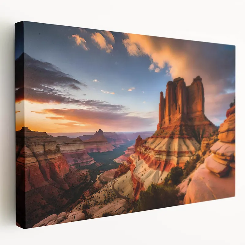 Sunset Canyon Majesty Art - Scenic Canyon Canvas Prints for Decor Final Sale