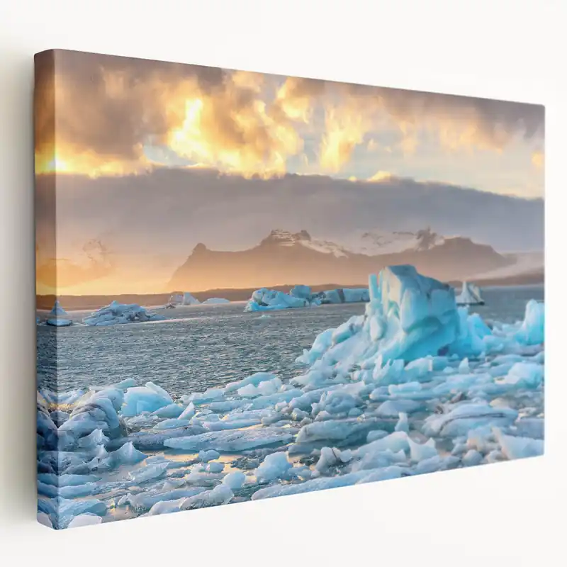 Price Drop Glacier Sunset Art - Captivating Glacier and Iceberg Photography Print