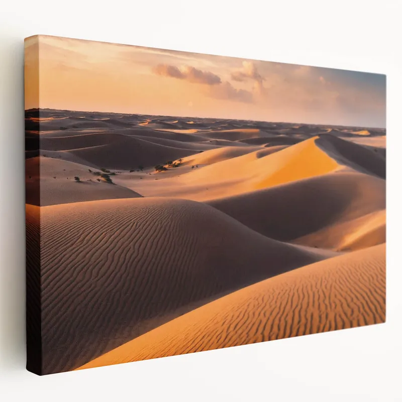 Golden Sunset Dune Wall Art - Serene Desert Landscape in Warm Tones Direct From Manufacturer