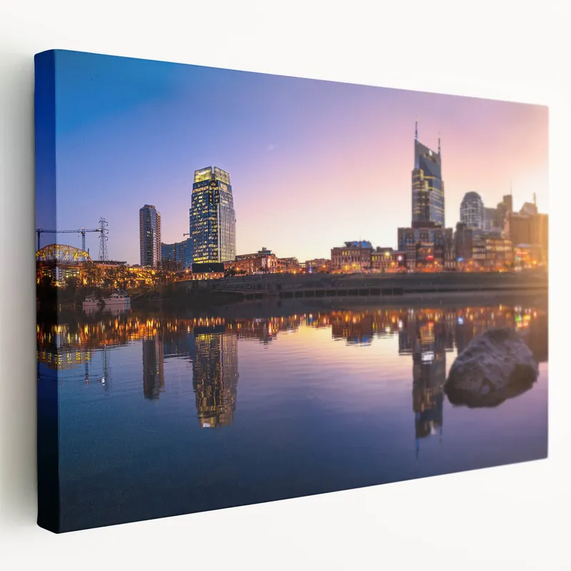 One Day Deal Stunning Nashville Skyline Wall Art - Vibrant Cityscape Canvas & Prints