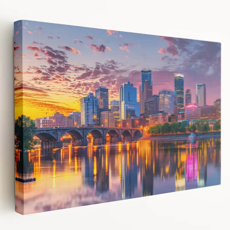 Price Cut Minneapolis Skyline Panorama - Vibrant Cityscape Art Prints for Home Decor