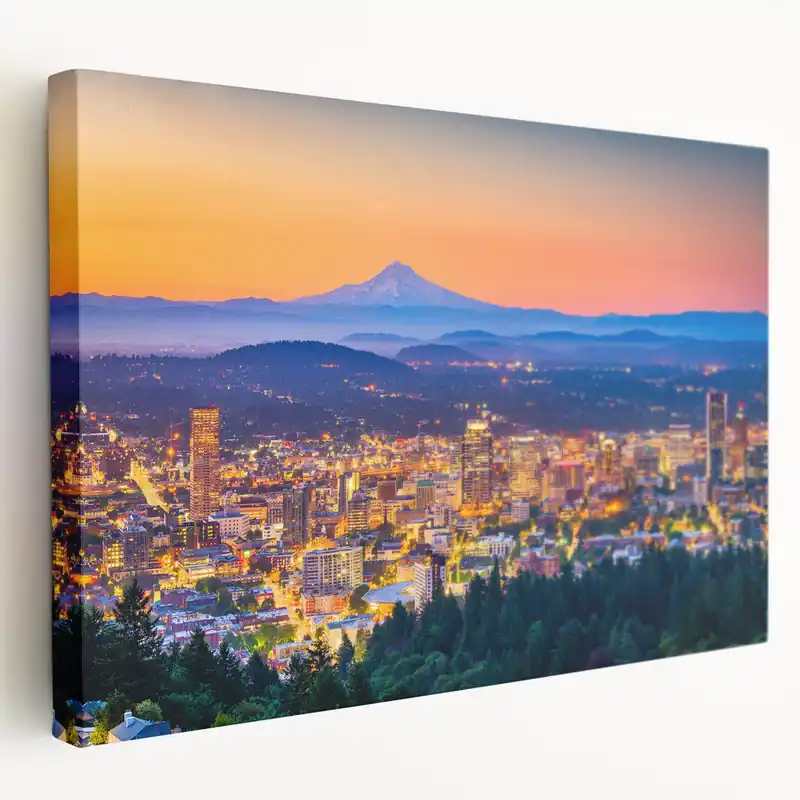 Genuine Portland Cityscape Art | Vibrant Portland Skyline Wall Art Print