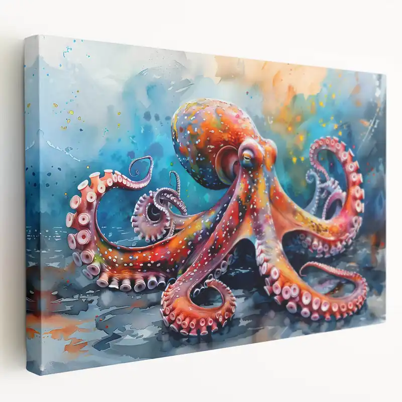 Vibrant Octopus Wall Art - Colorful Marine Life Decor for Ocean Lovers Buy Today
