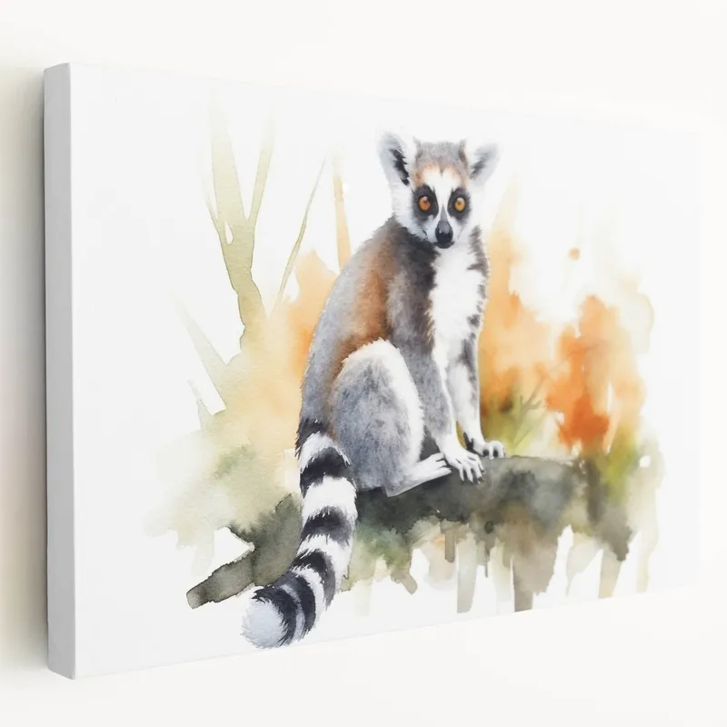 In Demand Graceful Lemur Art Print - Elegant Wildlife Wall Decor for Animal Lovers