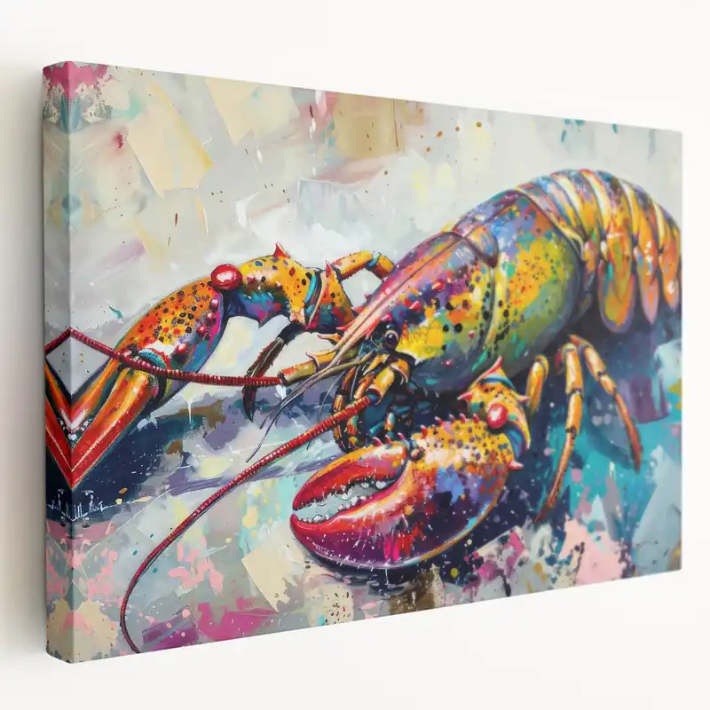 Price Cut Vibrant Lobster Art - Colorful Marine Life Canvas & Framed Decor