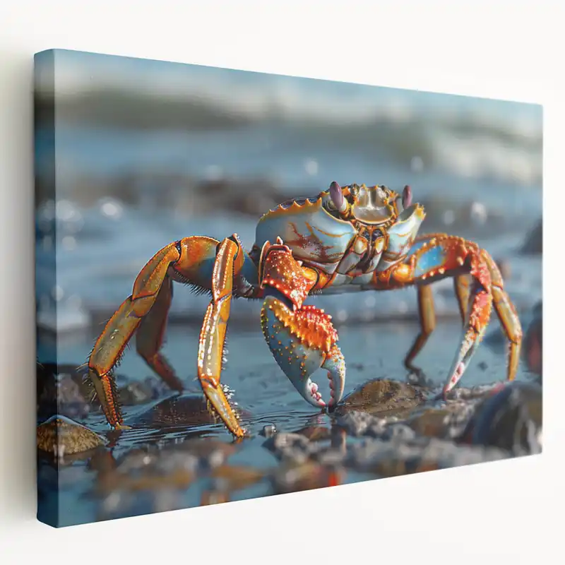 Sale Crab Canvas Print - Vibrant Marine Life Art for Coastal Home Decor