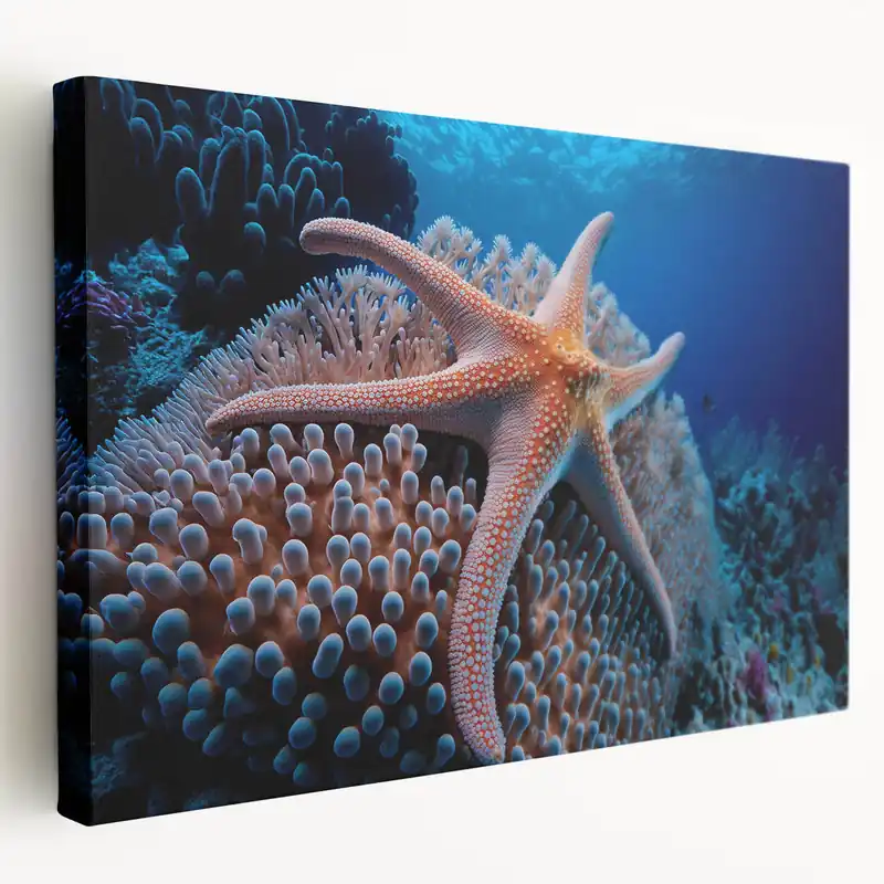 Don’t Miss Out Coral and Starfish Wall Art - Ocean Life Canvas Print - Underwater Decor