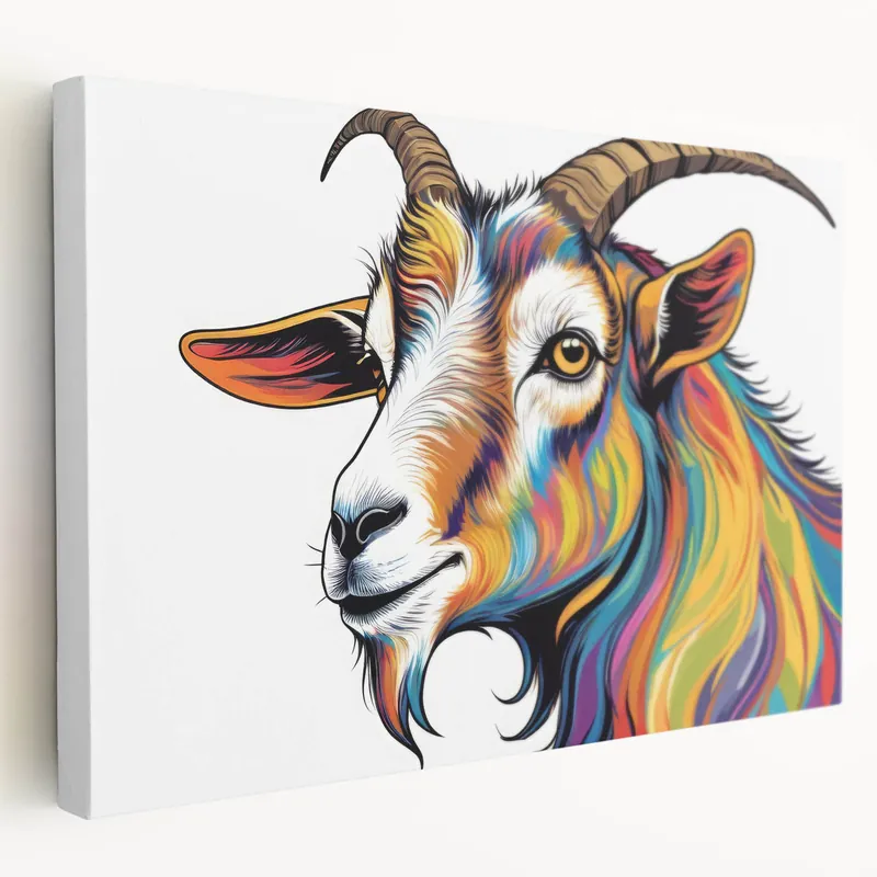 Colorful Goat Art Poster - Vibrant Pop Art Style Wall Decor Free Shipping