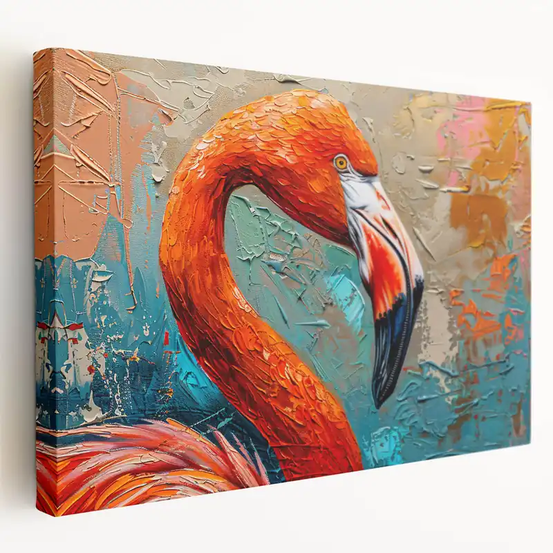 Top Pick Textured Flamingo Wall Art - Bold Flamingo Canvas Print for Artistic Decor