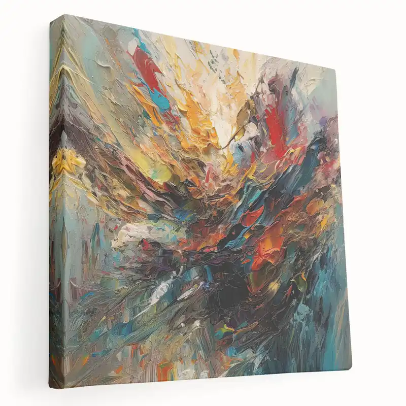 Vibrant Abstract Splatter Canvas Art - Dynamic Color Explosion Seasonal Sale