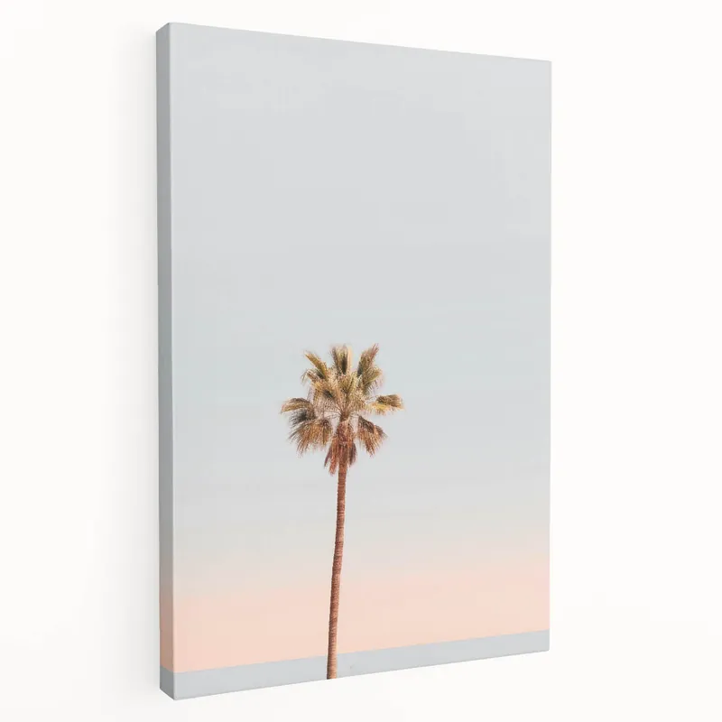 Summer Scenery Canvas – Palm Tree with Soft Pastel Sky Deal
