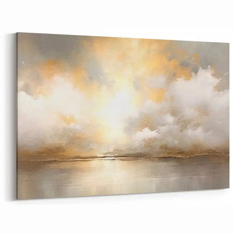 Wholesale Golden Sunset Landscape Abstract - Tranquil Clouds on Canvas Art