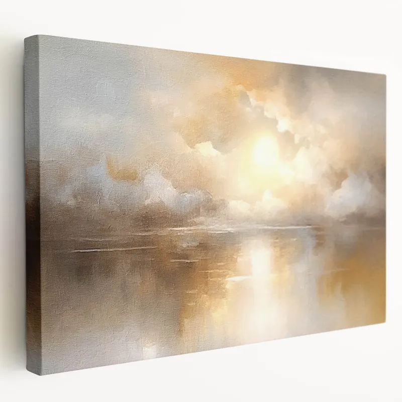 Sunlit Abstract Landscape in Warm Tones - Contemporary Nature Wall Art Order Now
