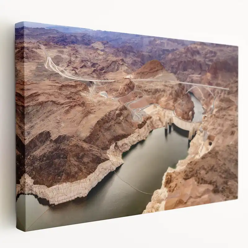 Time-Limited Aerial Hoover Dam Wall Art - Scenic Nevada Iconic Landmark Print