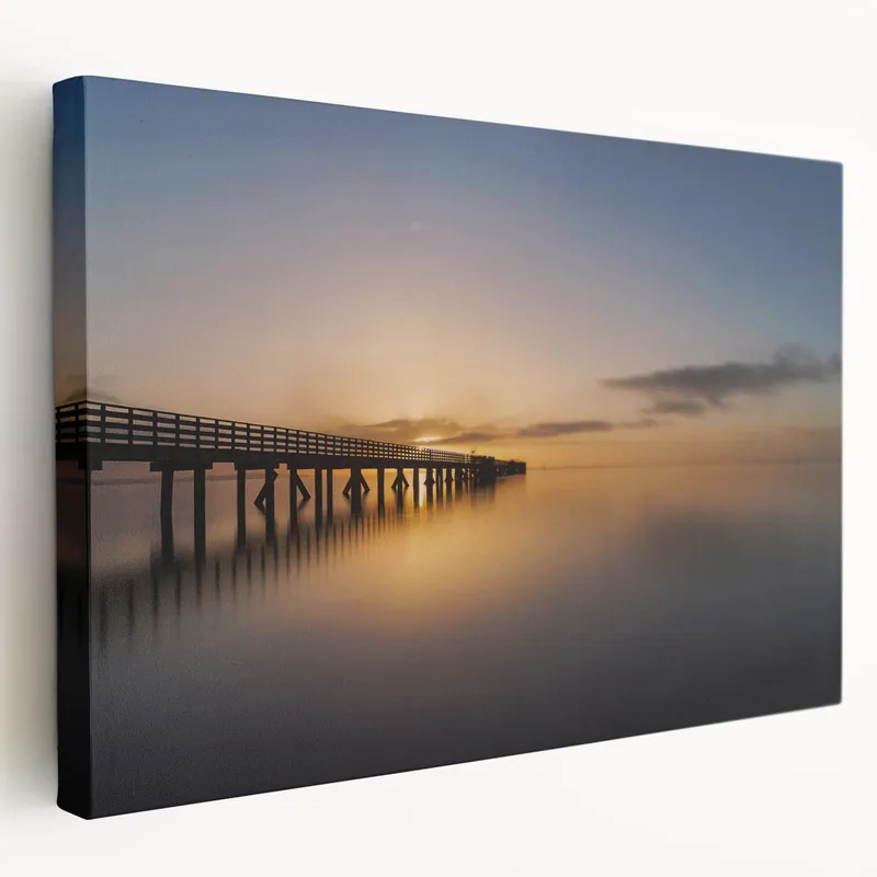 West Coast New Zealand Pier Sunset - Tranquil Coastal Wall Art Print Wholesale