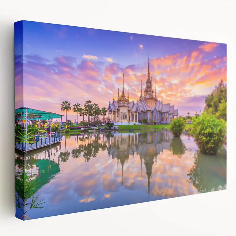 Sunset Reflections - Vietnam Temple Wall Art Scenery Print Low Price