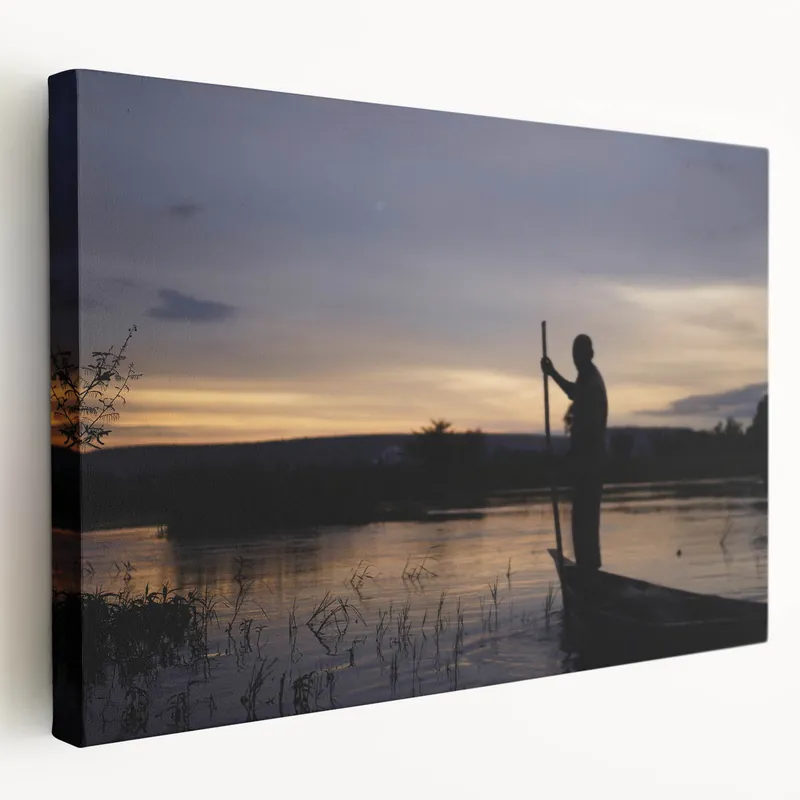 Sunset Paddling in Mali - African Landscape Photography Print Don’t Miss Out