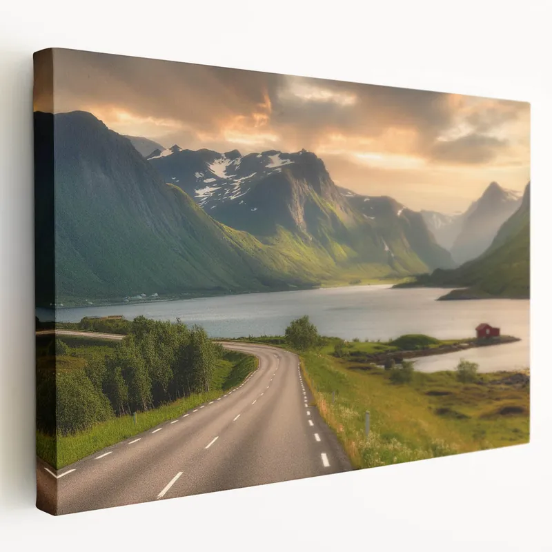 While Supplies Last Scenic Valley Landscape Wall Art - Serene Mountain Valley Canvas Print