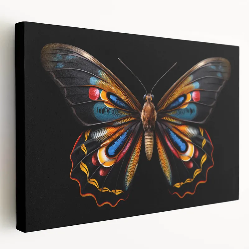 Vibrant Black Butterfly Wall Art - Bold Canvas Print & Decor Best Choice