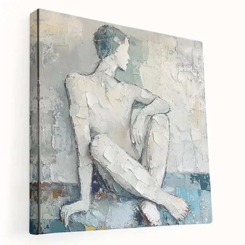 Textured Abstract Figurative Wall Art – Serene Human Form Save Now