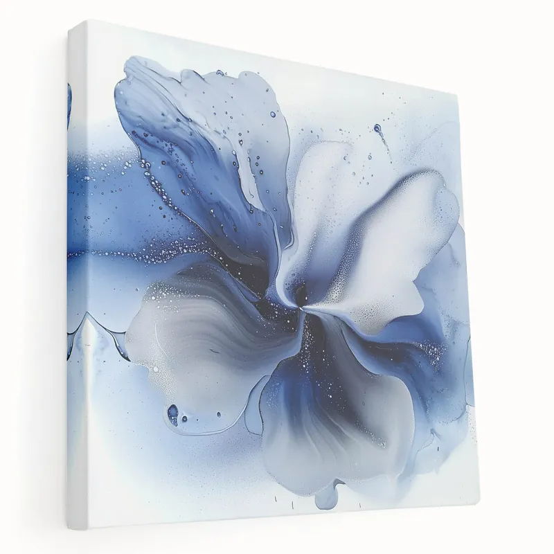 Wholesale Modern Canvas Wall Art for Living Room - Abstract Blue Flower Print