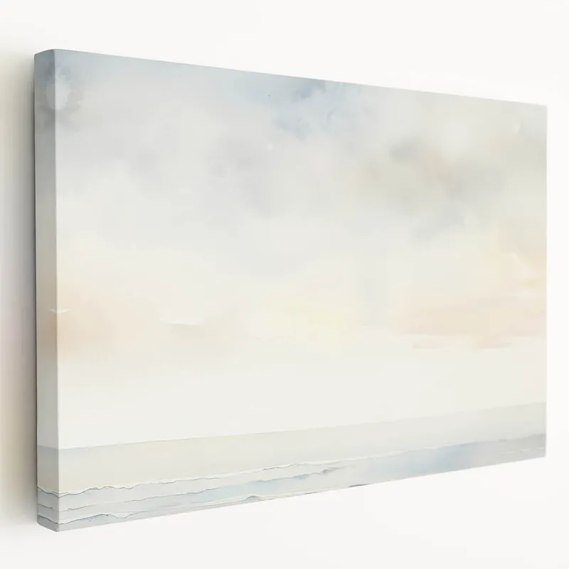 Vintage Landscape Art - Tranquil Ocean Waves in Soft Watercolors Price Drop
