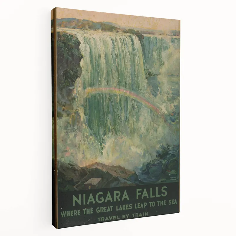 Vintage Niagara Falls Travel Poster – Classic Waterfall Art Print Professional Grade