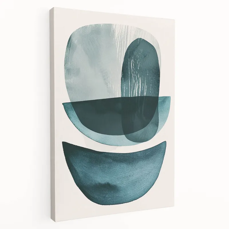 Time-Limited Contemporary Dining Art Pieces – Teal & Blue Abstract Wall Print