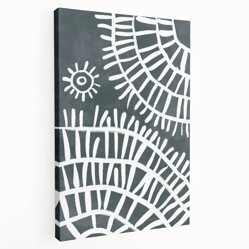 Viral Mid Century Modern Art – Geometric Retro Abstract Print in Minimalist Style