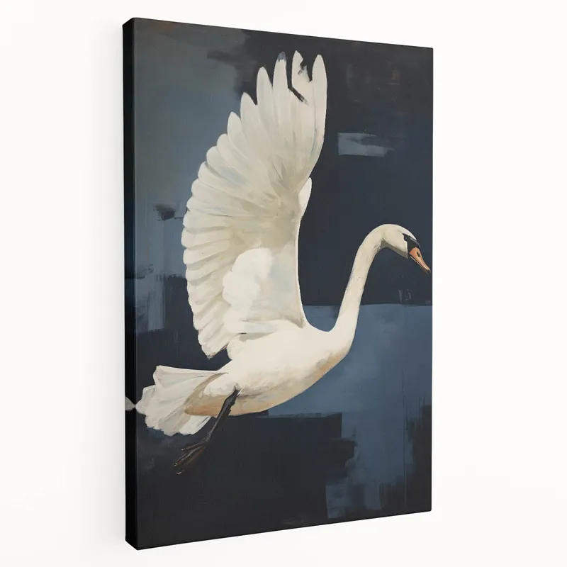 Wholesale Electric Swan Art - Modern Abstract Electric Canvas - Navy Blue Decor
