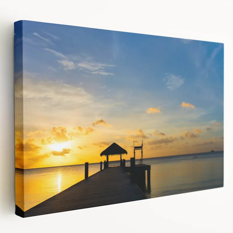 Sunset Pier Canvas Print – Micronesian Landscape Art Latest