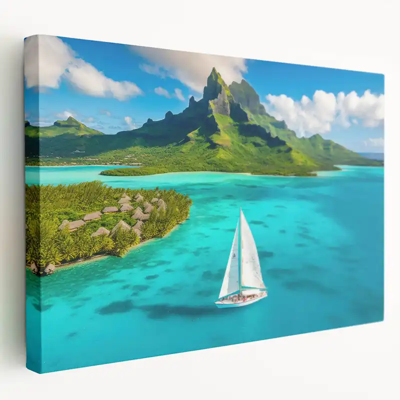 Super Sale Bora Bora Sailing Adventure Canvas - Island Landscape Art