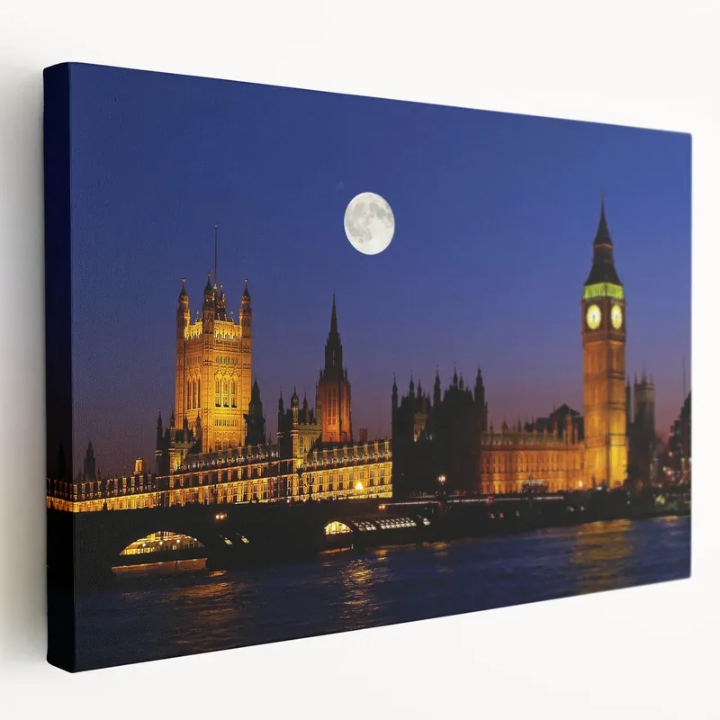 Big Ben Wall Art - Iconic London Landmark Full Moon Canvas Prints Buy Online