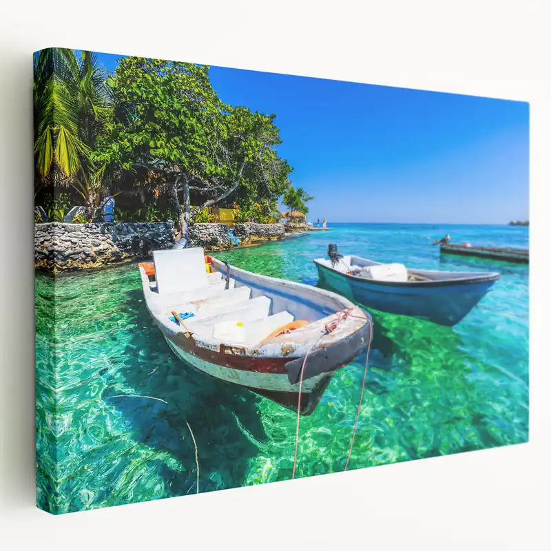 Don’t Miss Out Serene Caribbean Coast Boats South America Decor - Colombia Wall Art