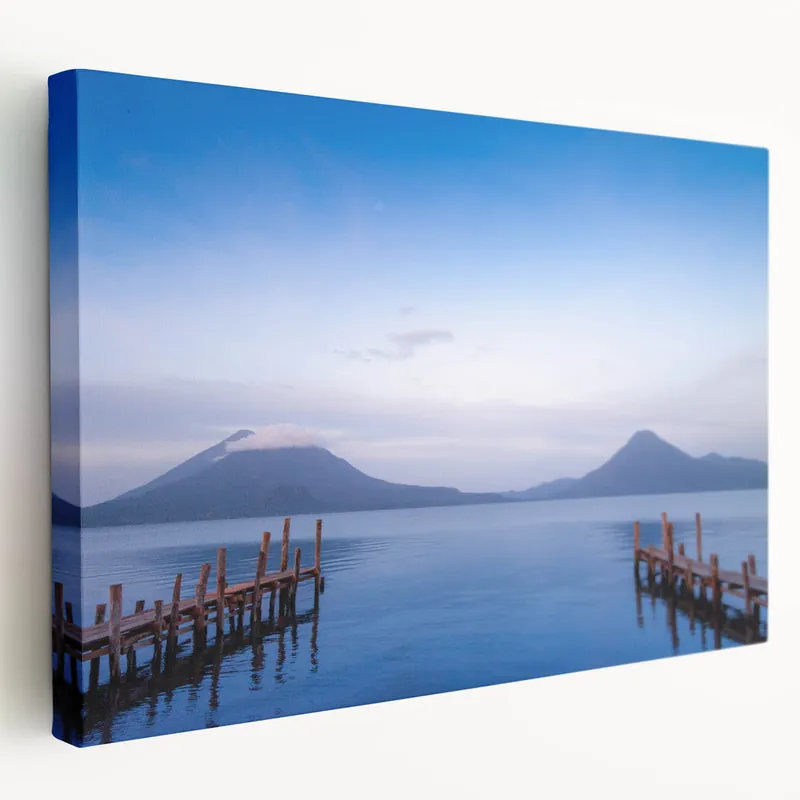Grab Now Tranquil Nicaraguan Lakescape - Peaceful Volcano Canvas