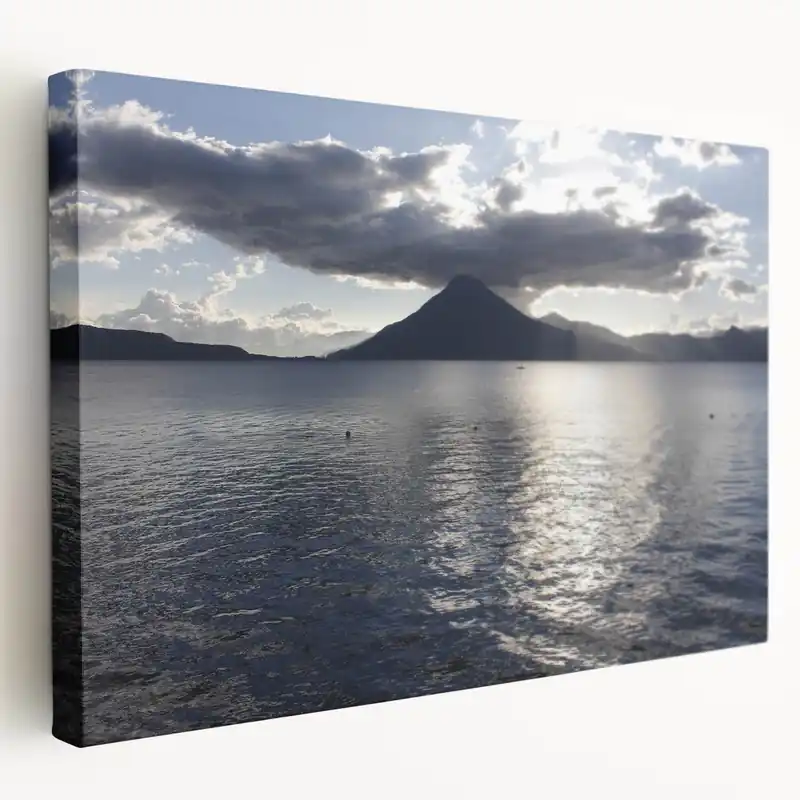 Worldwide Shipping Scenic Guatemala Canvas - Dramatic Volcano Sunset
