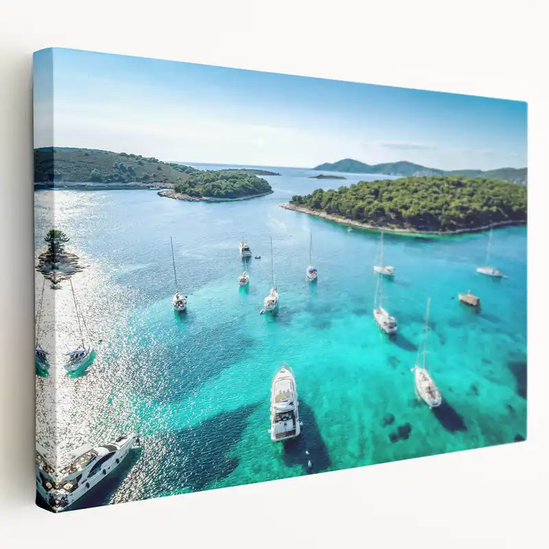 Top Pick Adriatic Coast Art - Serene Croatian Marina Canvas