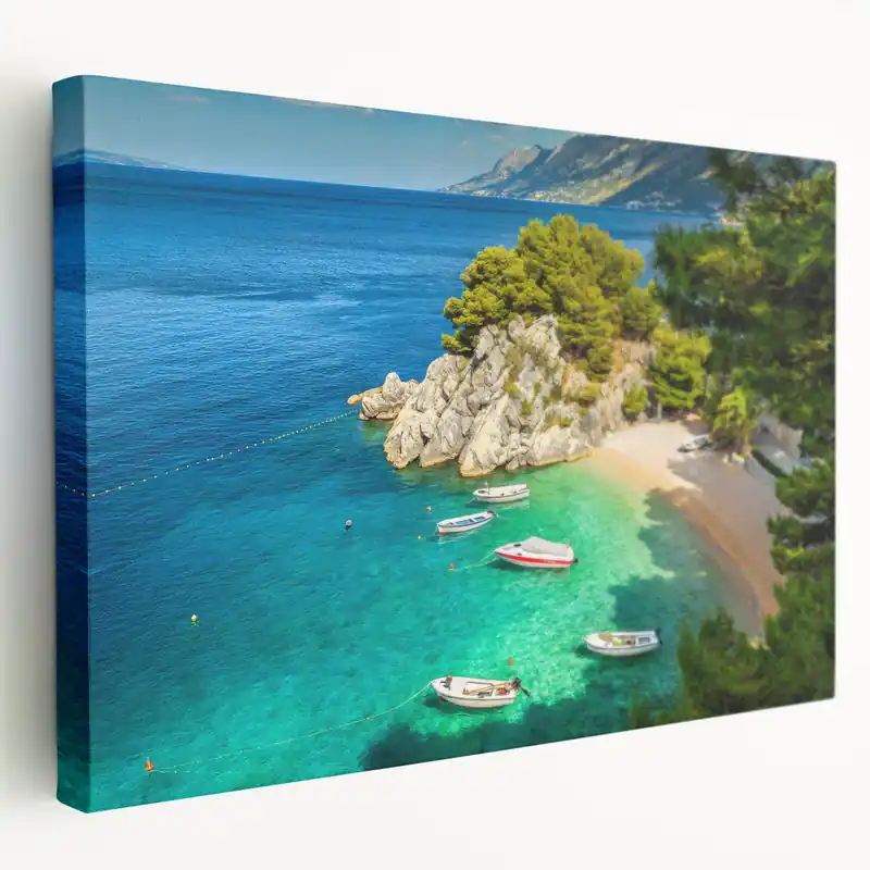 Special Offer Croatian Landscape Art - Tranquil Adriatic Beach Print