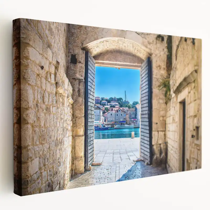In Demand Dubrovnik Wall Art - Historic Harbor Archway View Print