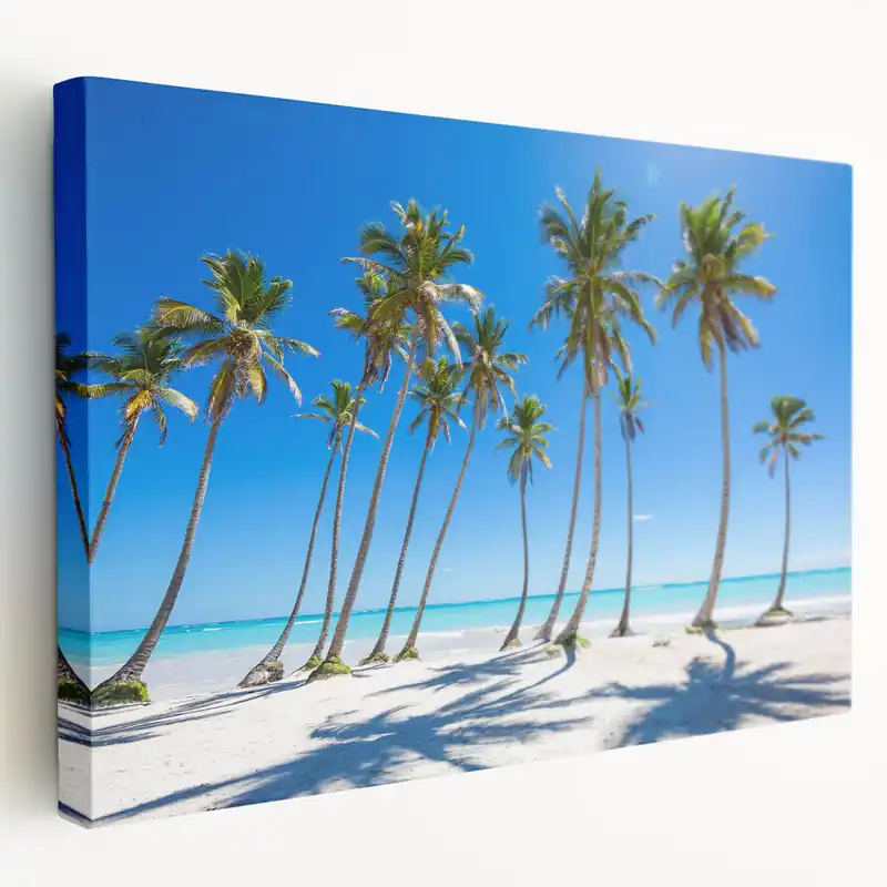 Dominican Republic Wall Art - Vibrant Caribbean Palm Beach Scene Certified