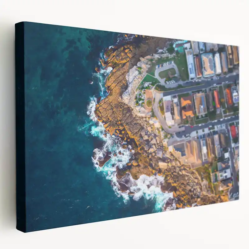 Sydney Coastal Aerial Art - Vibrant Canvas Prints of Australian Coastline In Demand