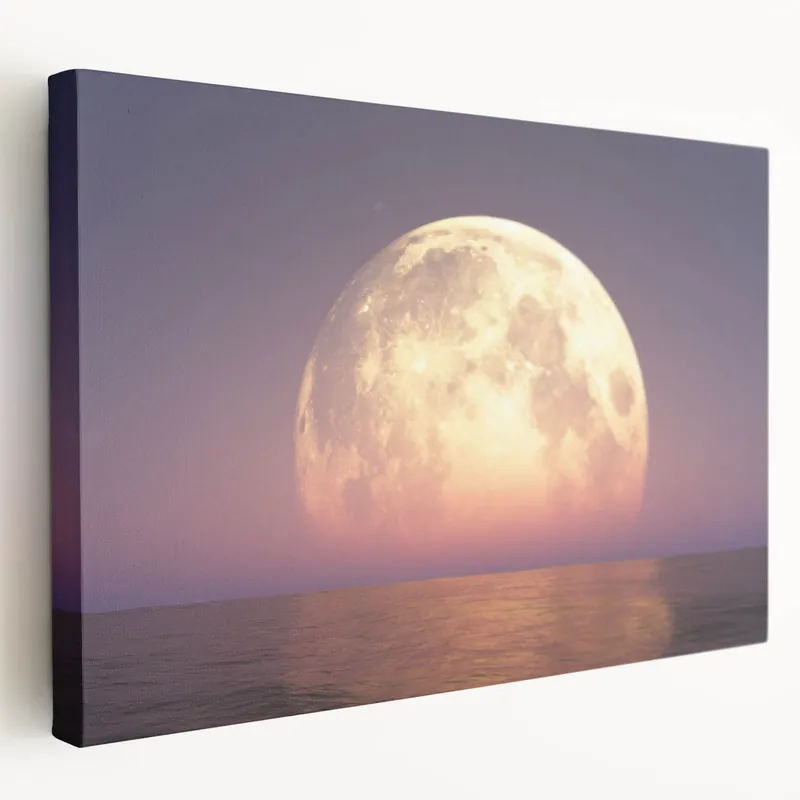 Trusted Brand Mesmerizing Full Moon Over Ocean – Tranquil Celestial Wall Art Decor