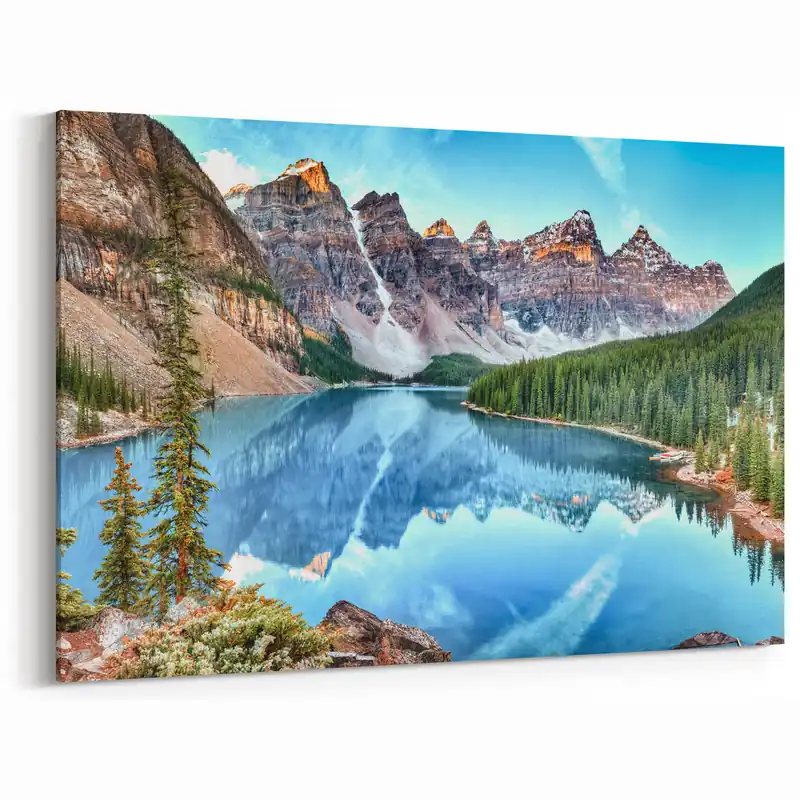 Alberta Nature Print - Panoramic View of Moraine Lake and Canadian Rockies Express Delivery