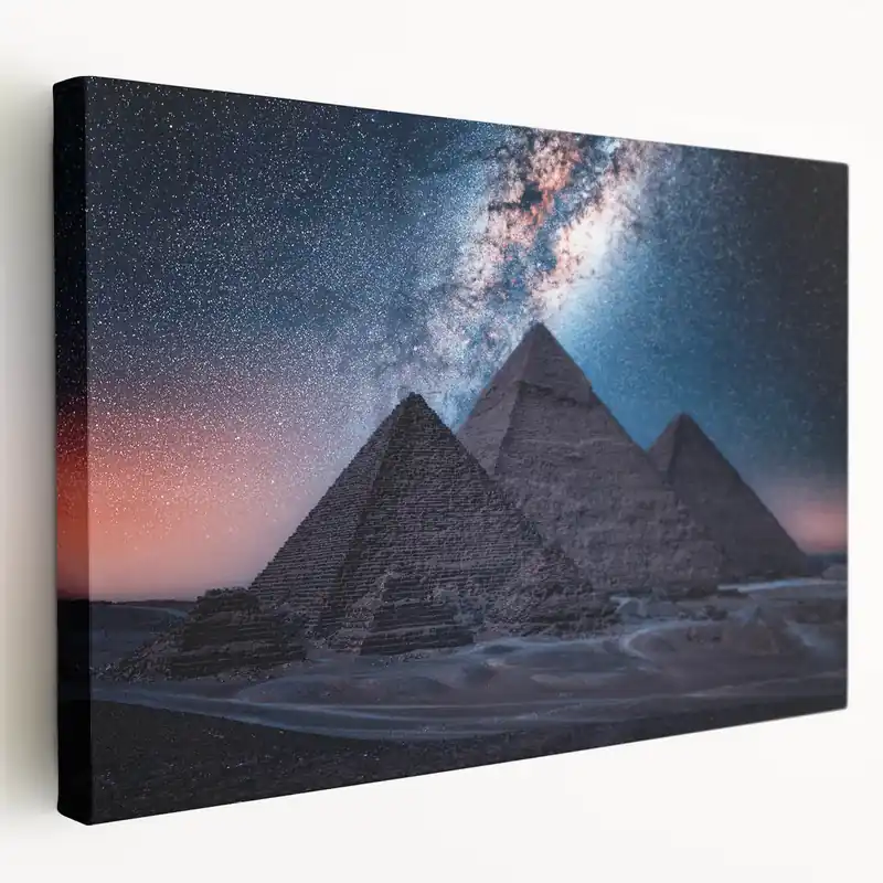 Place Order Egyptian Pyramids - Milky Way Night Sky Wall Art with Cosmic View