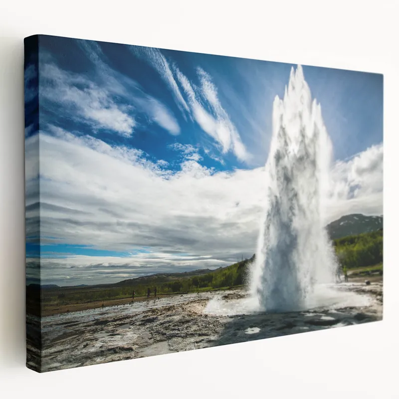 Scenic Geyser Canvas Print - Stunning Natural Geyser Photography Art Hassle-Free Returns
