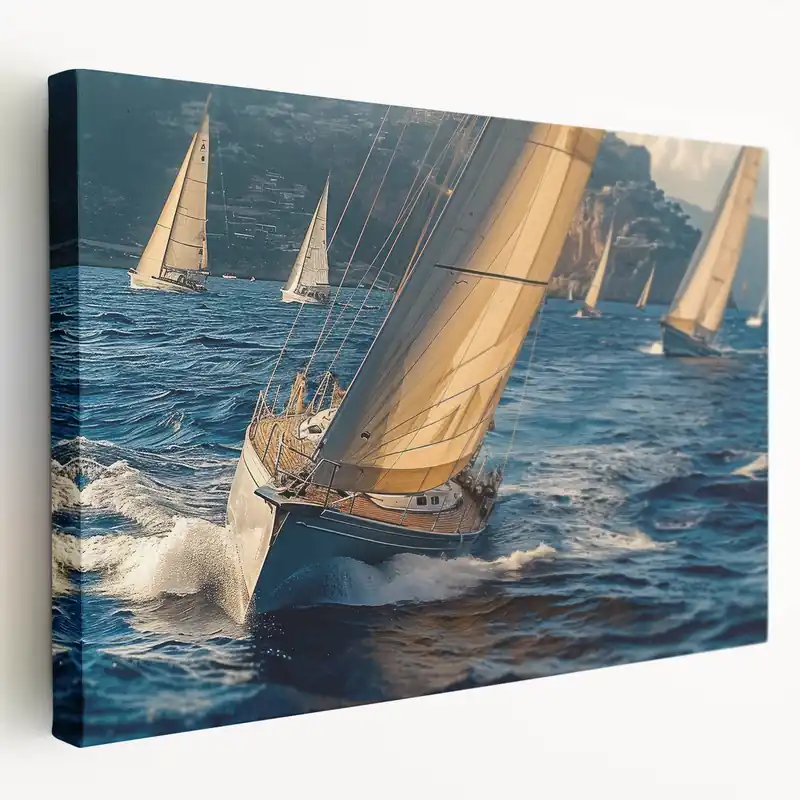 Ocean Racing Adventure - Nautical Canvas Art | Dynamic Sailboat Print Original