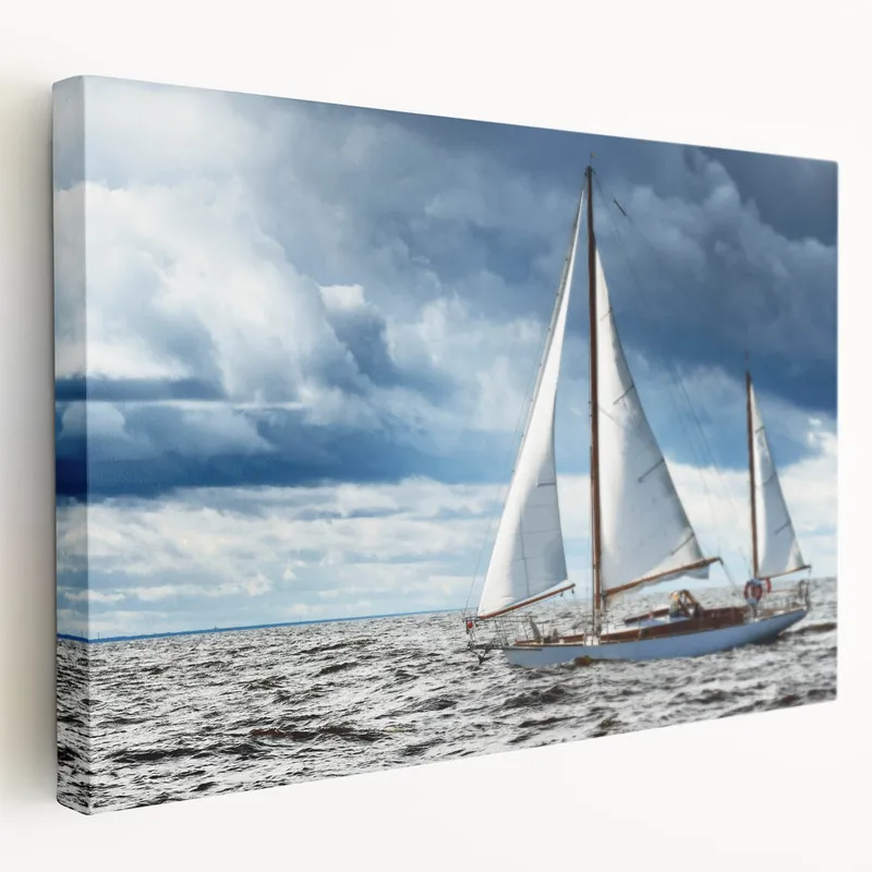 Today Only Stormy Seas Sailboat Wall Art | Nautical Canvas for Dramatic Decor