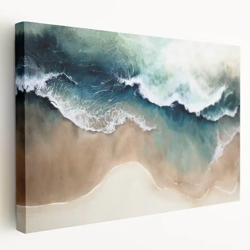 Tranquil Ocean Wave Canvas Art - Serene Coastal Beach Wall Decor Today Only
