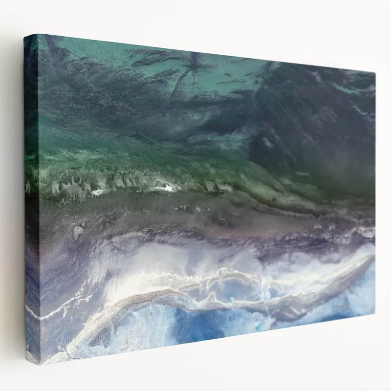 Special Discount Abstract Coastal Aerial View Wall Art - Modern Ocean Landscape Canvas