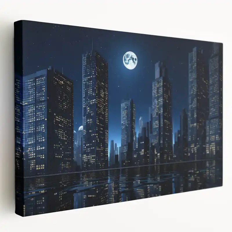 Direct From Manufacturer Hong Kong Skyline Wall Art | Moonlit Cityscape | Night Photography